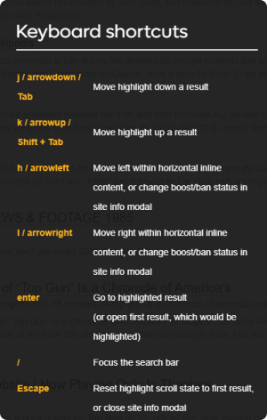 Keyboard shortcuts