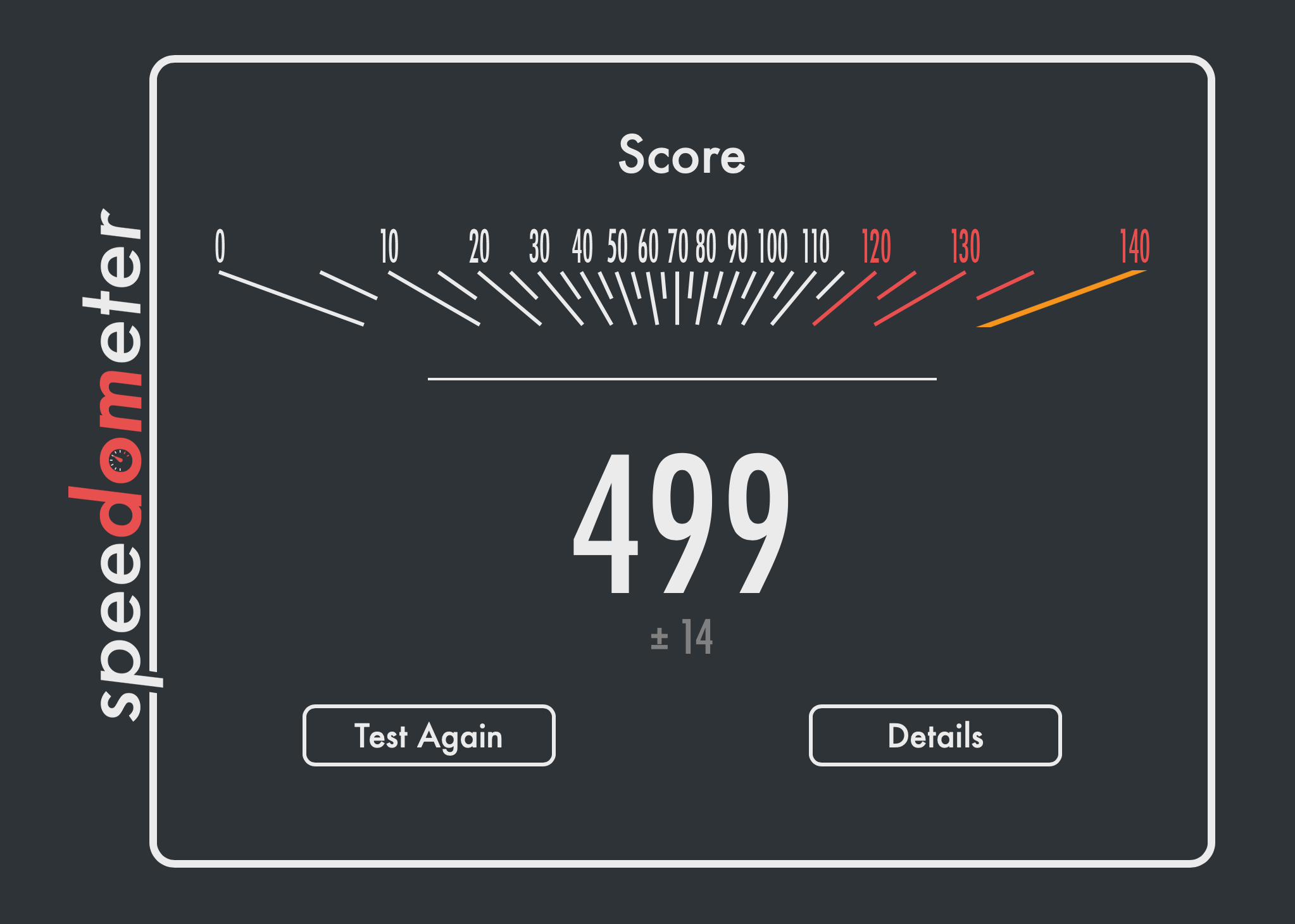 Orion scores 326 on Speedometer 2.0